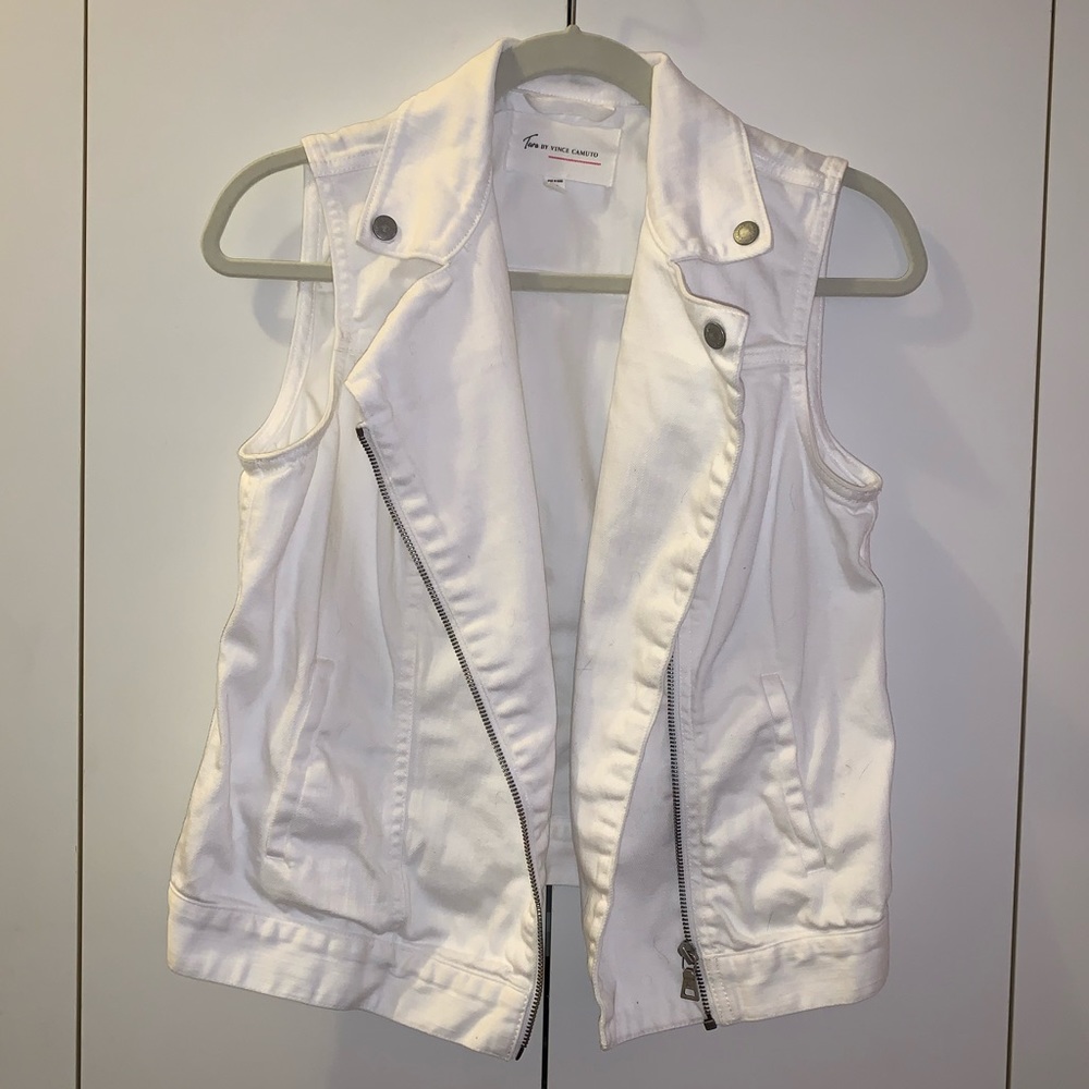 Two by Vince Camuto white denim vest